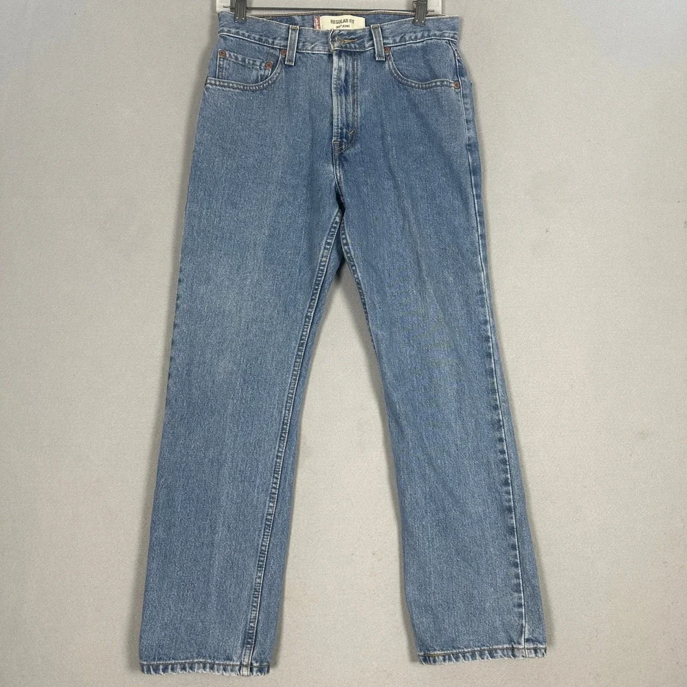Levis 505 Jeans Mens 30x29 Regular Fit Blue Straight Leg Denim EUC